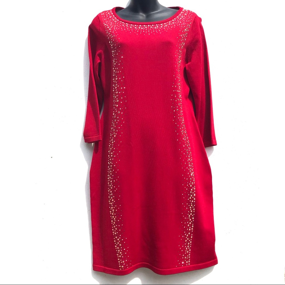 CALVIN KLEIN Holiday Christmas Red Dress
